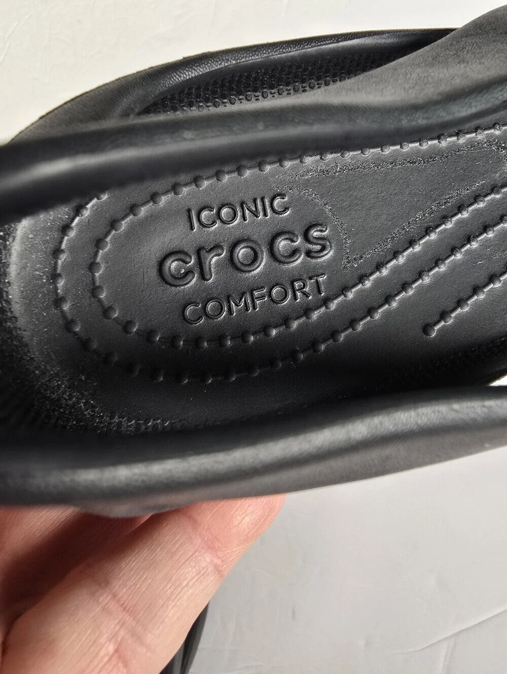 NWOT Crocs Laura Ballet Flats Women's  Black Comfort Slip On Shoes Square Toe 7